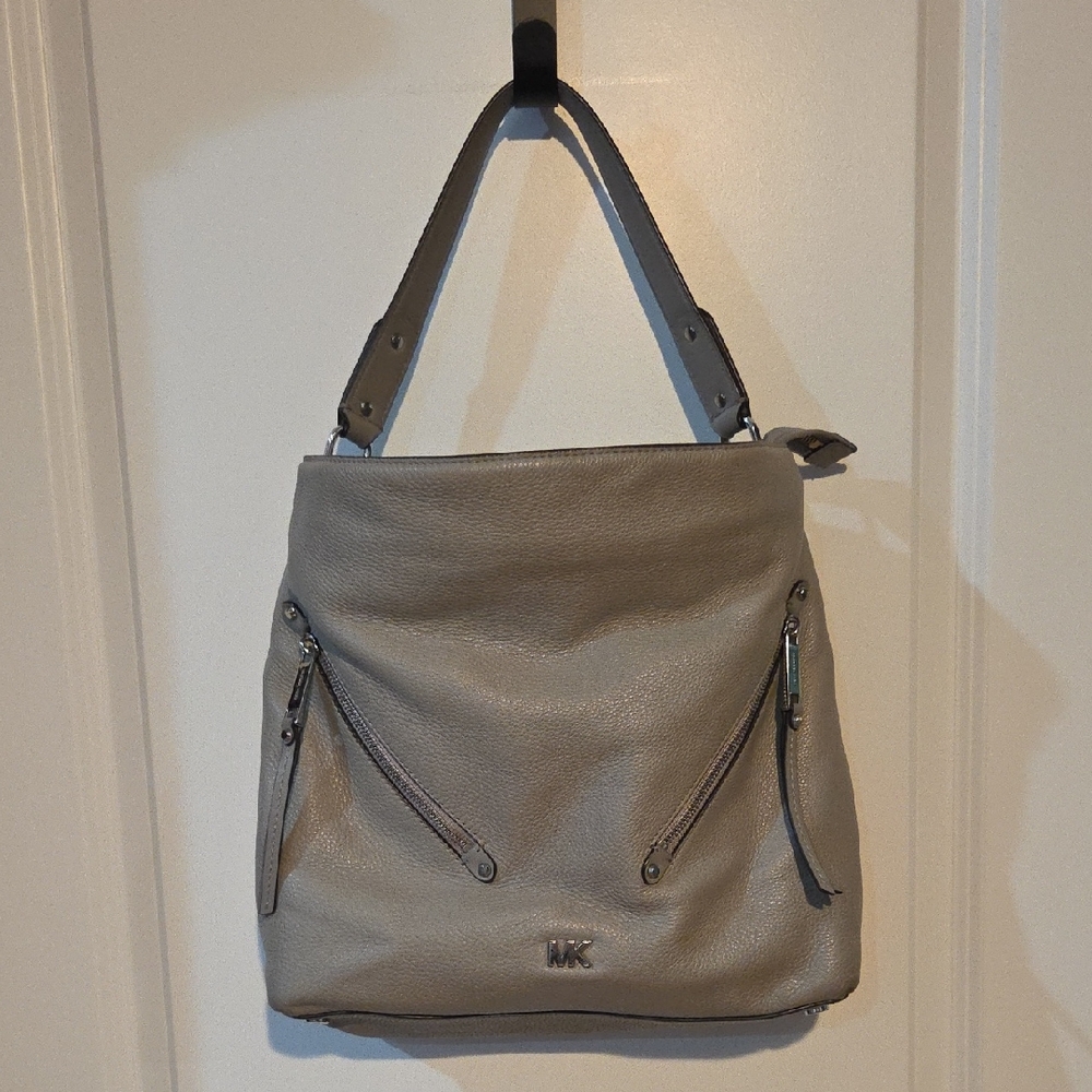 Michael Kors Taupe Leather Shoulder Bag